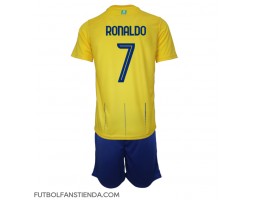 Al-Nassr Cristiano Ronaldo #7 Primera Equipación Niños 2023-24 Manga Corta (+ Pantalones cortos)